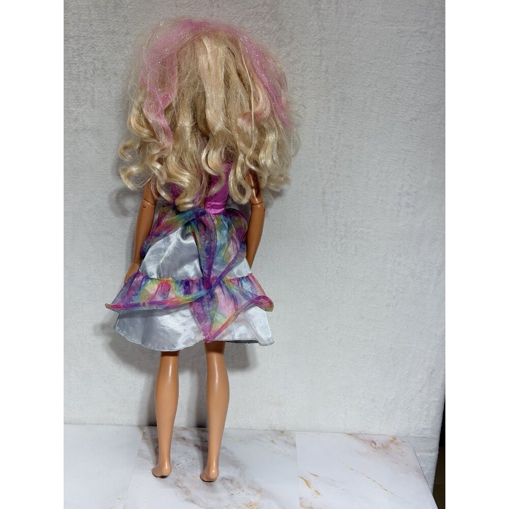 Just Play Barbie Doll My Size 27” Articulated Arms Multicolor Hair Tie Dye Dress - Picture 16 of 16
